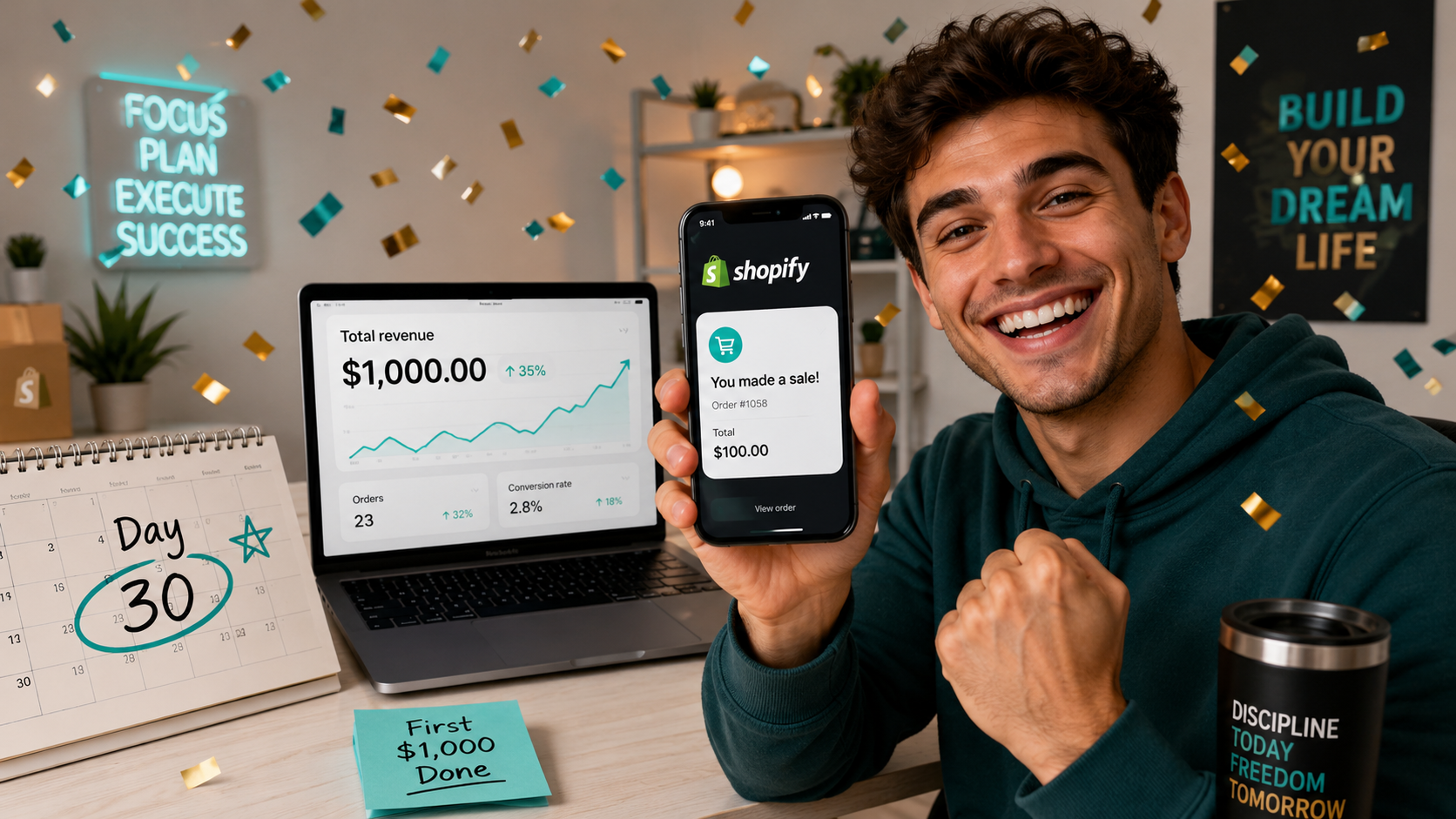 How to Make Your First $1,000 on Shopify in 30 Days (The Exact Steps)