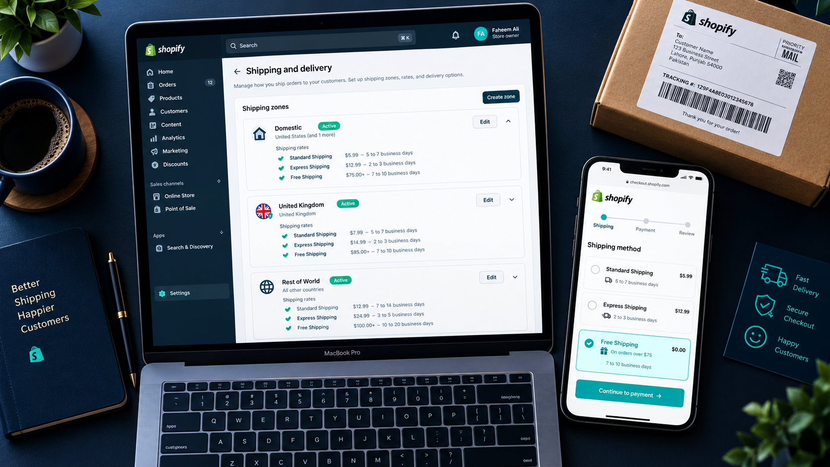 Set Up Shopify Shipping Rates, Zones, and Free Shipping